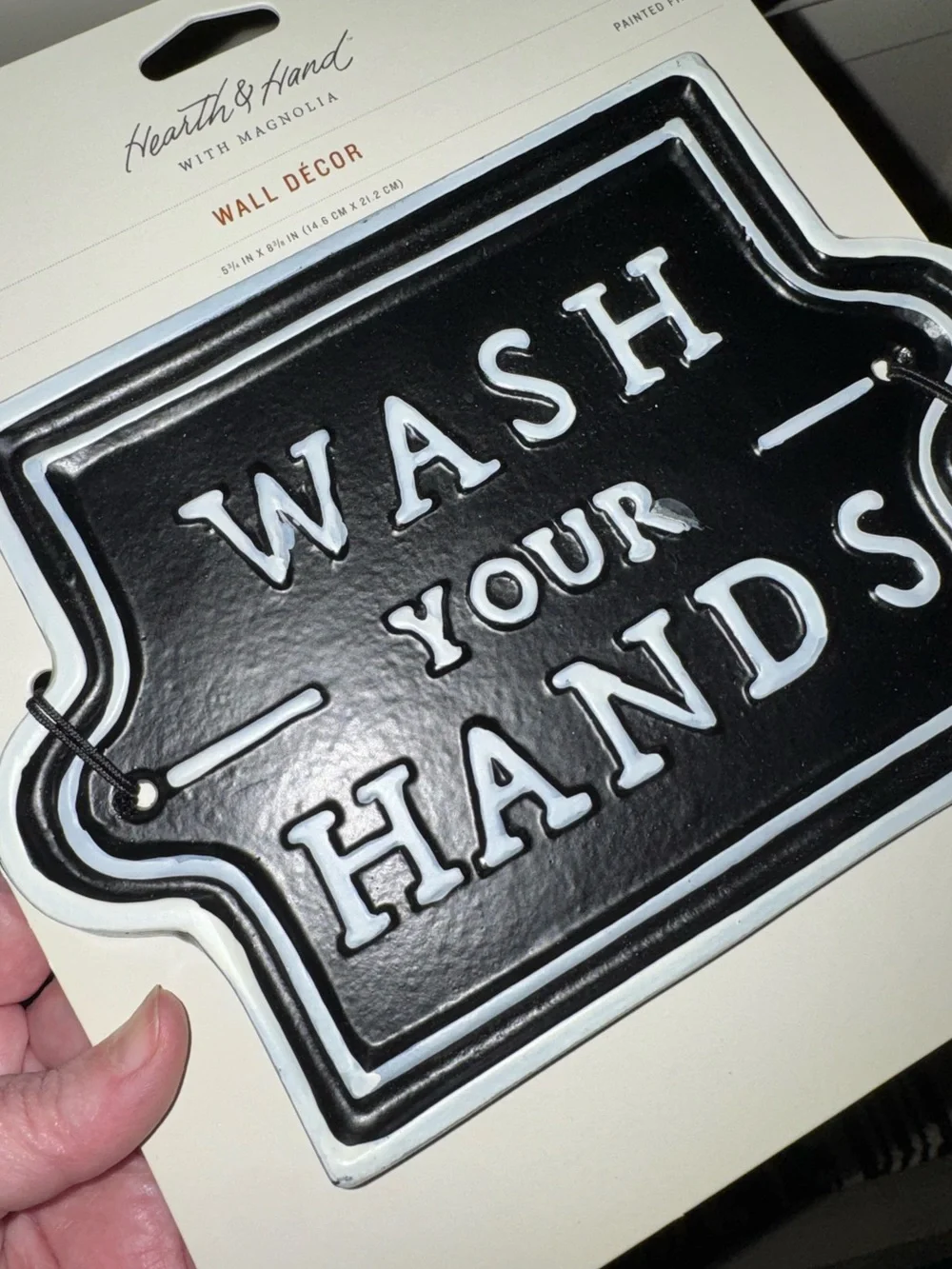 Hearth & Hand Black and White 'Wash Your Hands' Farmhouse Wall Sign
